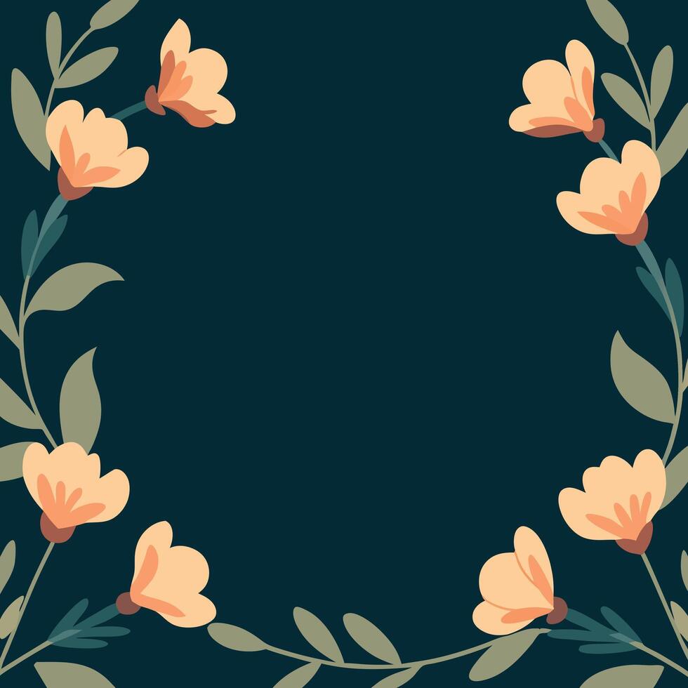 Decorative colorful flowers frame vector