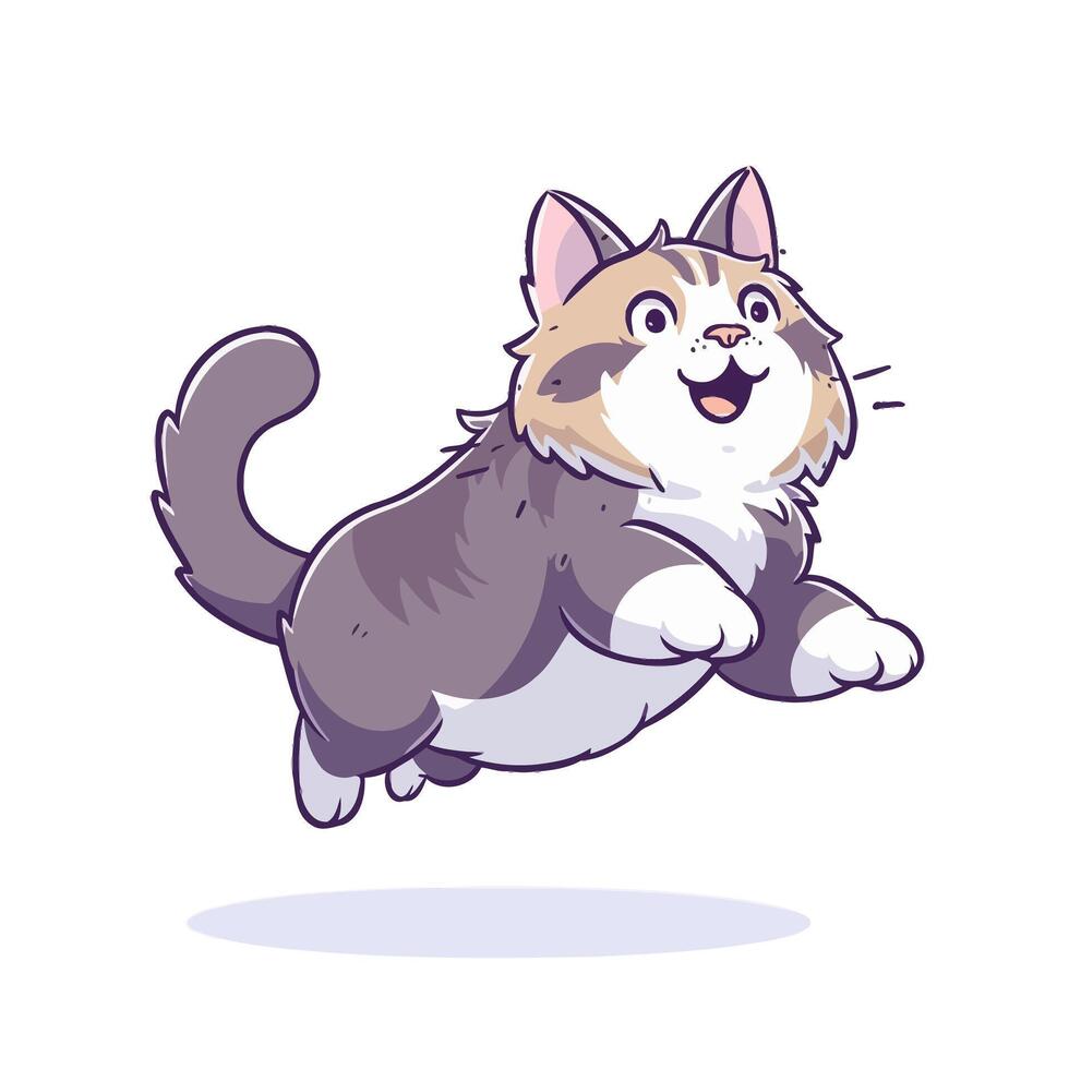 A cartoon cat jumping up and down vector