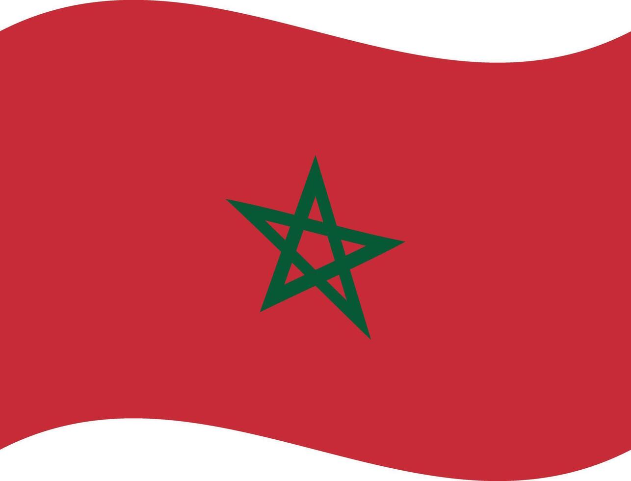 Waving Morocco flag . Wavy Waving Morocco flag isolated on white background . illustration vector