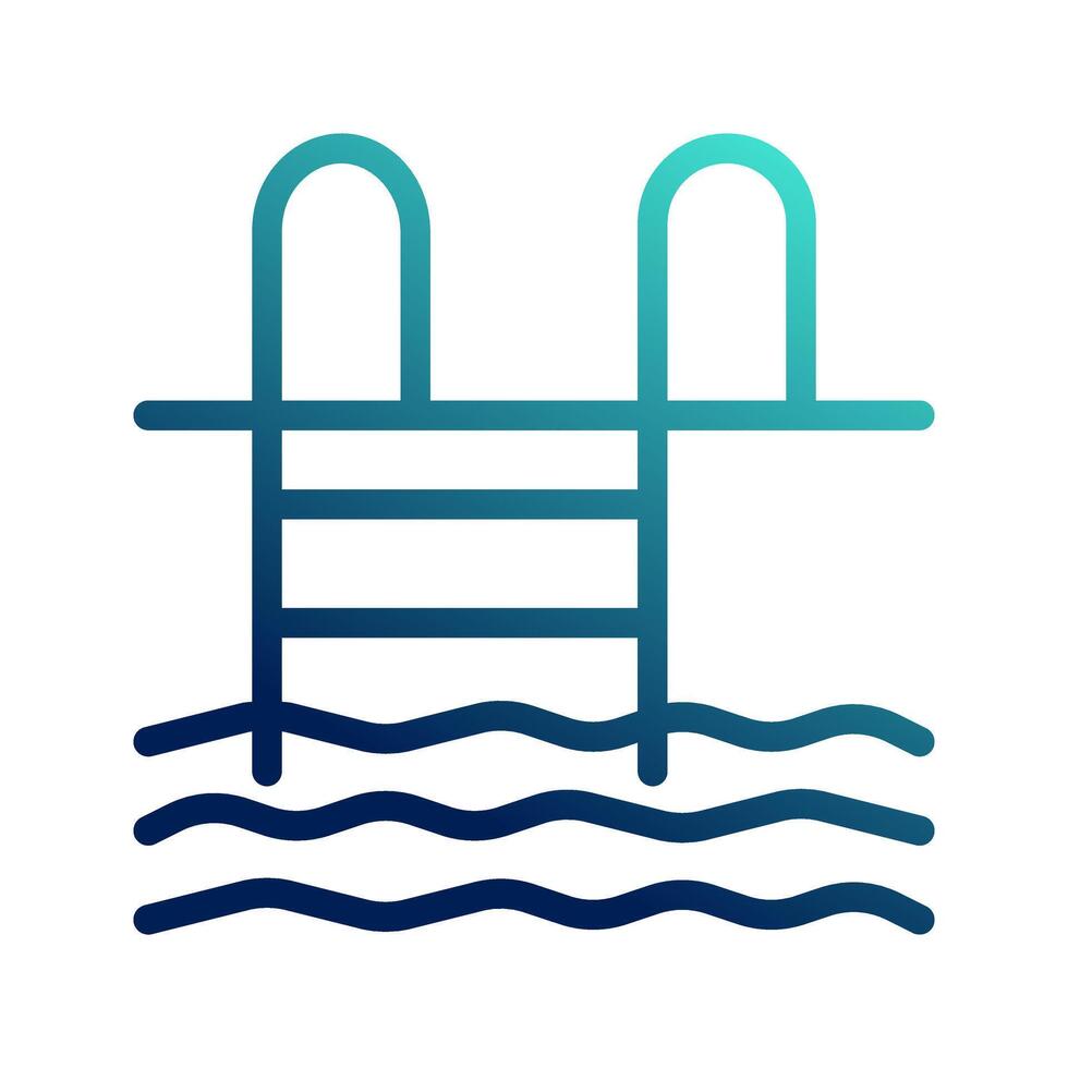 Swimming pool icons. with gradient outline style, can be used for websites, UI, mobile apps. vector