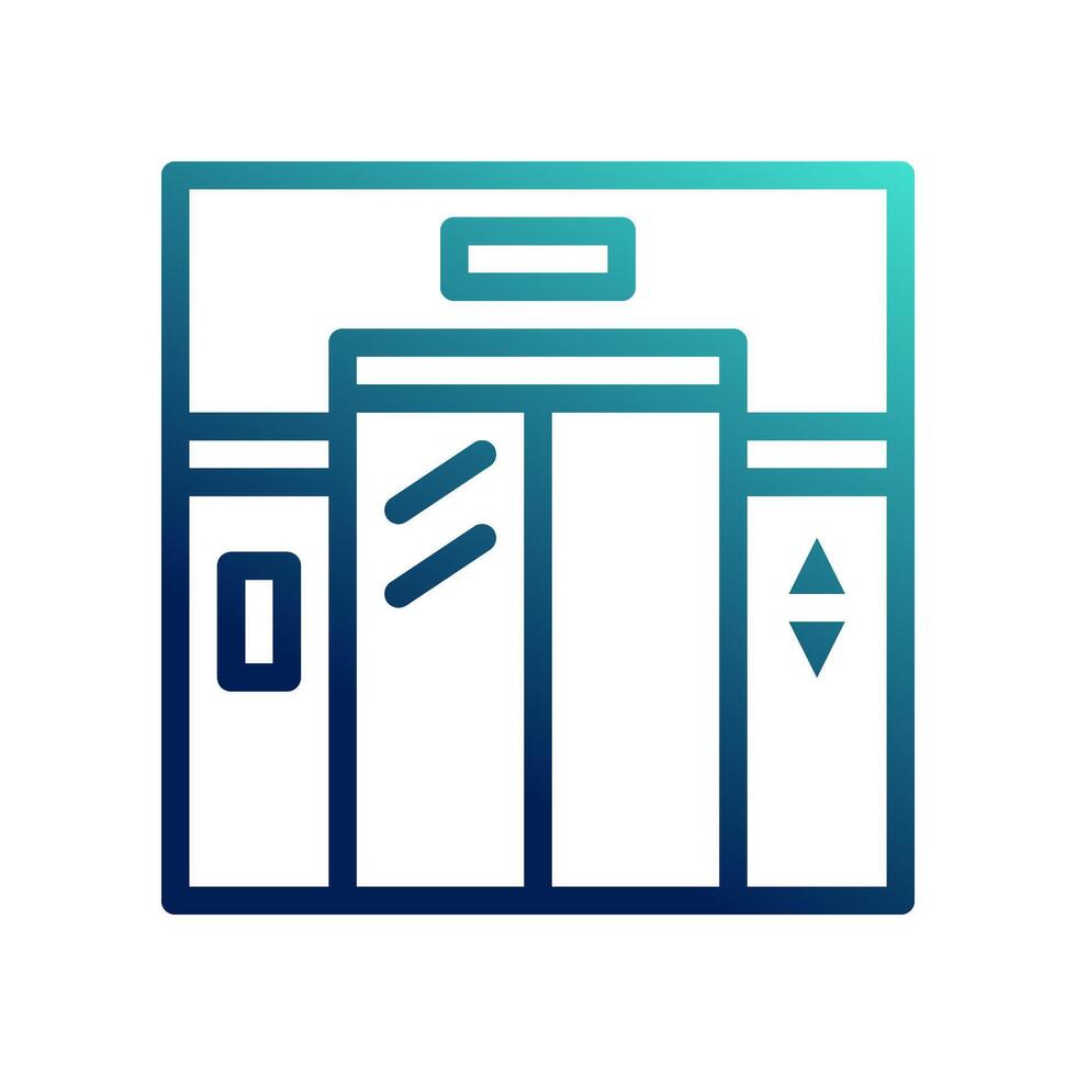 Elevator icons. elevator, hotel, building, with outline style and gradient colors. symbol logo illustration. vector