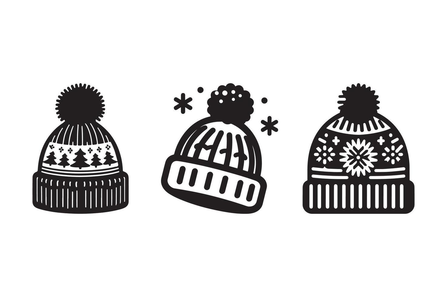 winter hats icon set illustration vector