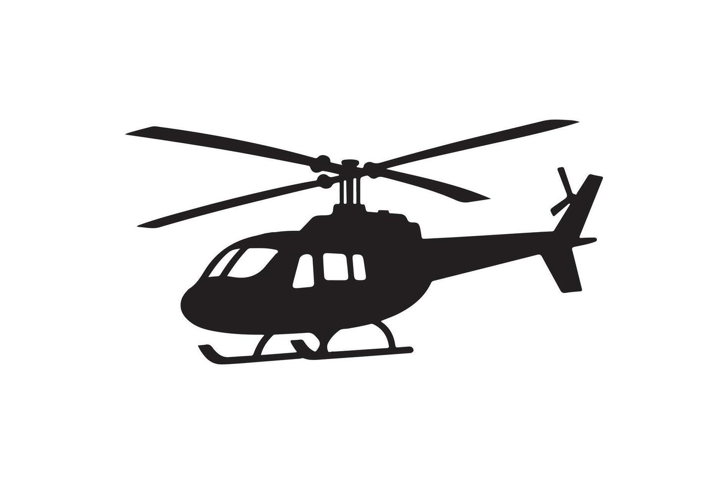helicopter icon silhouette on white background vector