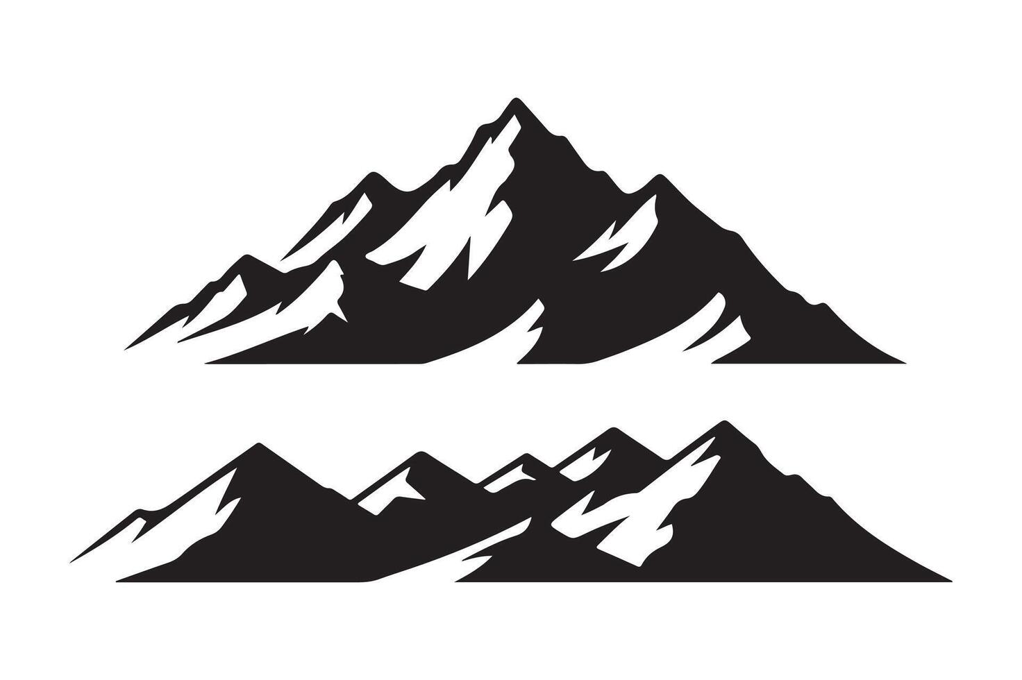 mountain peaks silhouette illustration vector