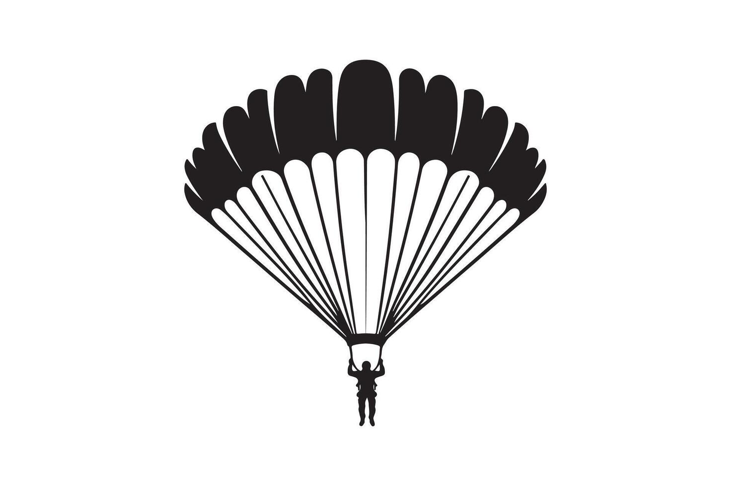 parachute man silhouette illustration vector