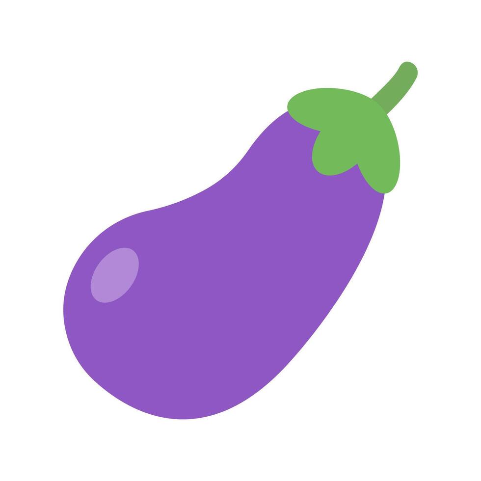 Flat design eggplant icon. vector