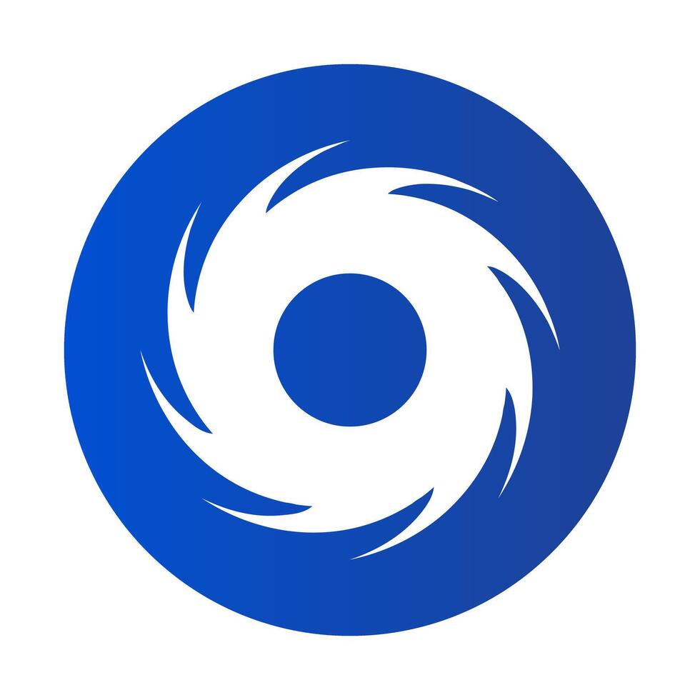 Intense Circular Blue Typhoon Icon. vector