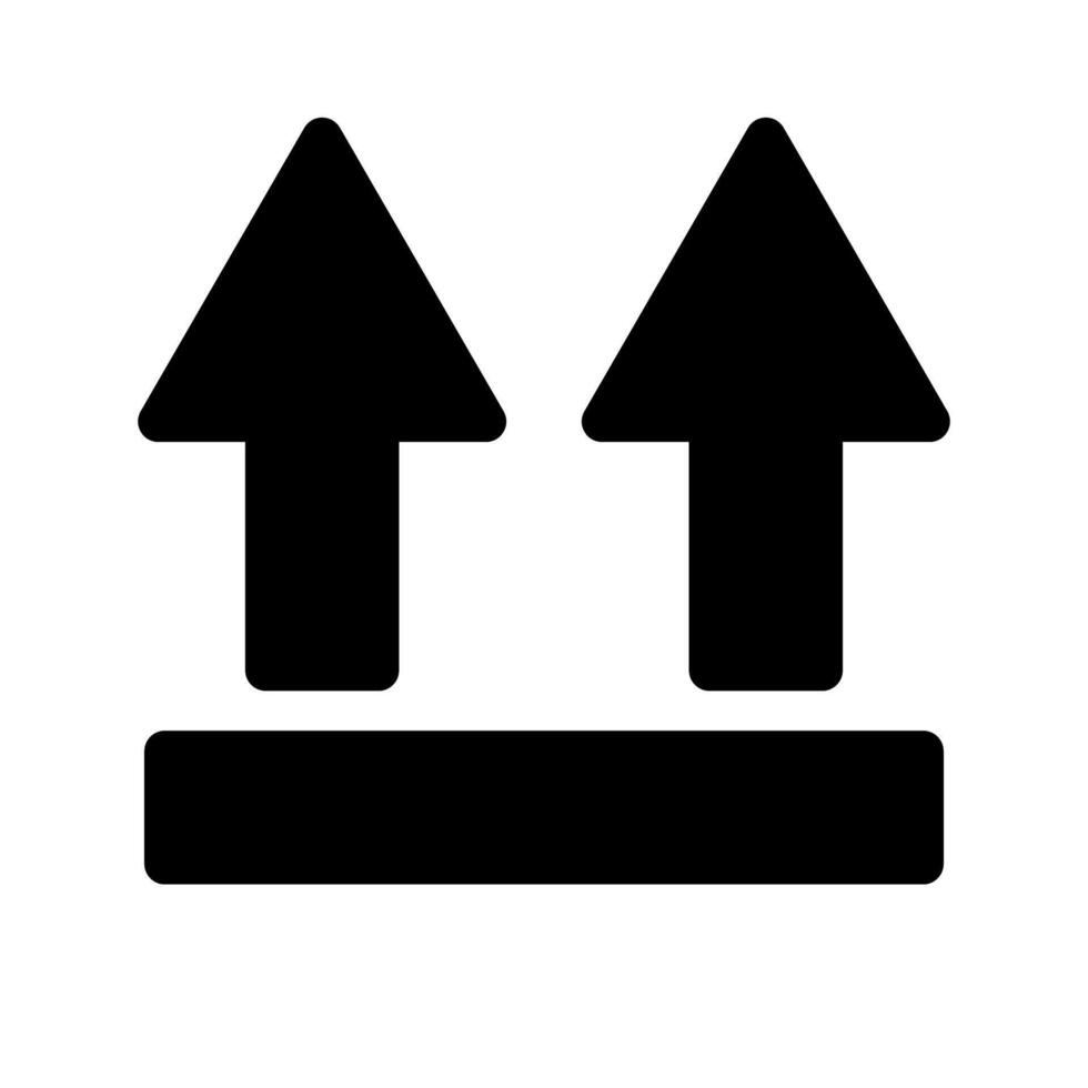 This Side Up silhouette icon. vector