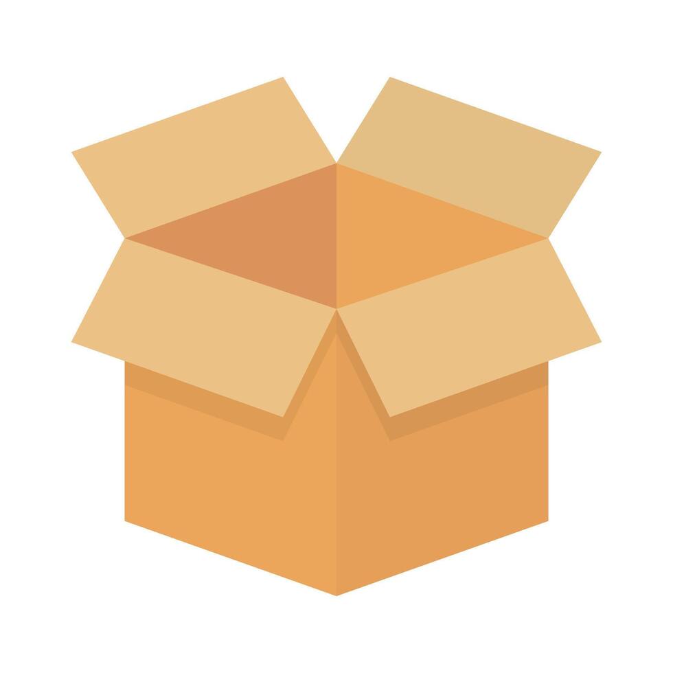 Cardboard Box with Open Flaps vector