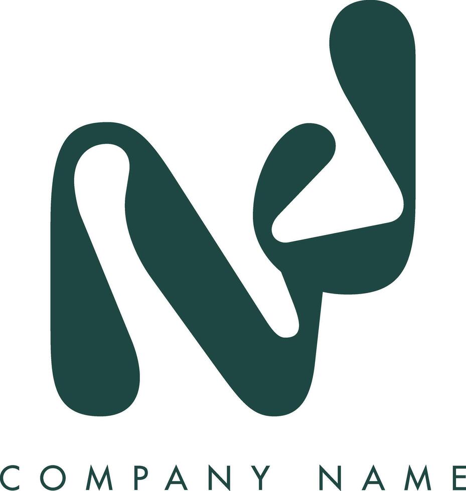 Creative Abstract Initial Letter NJ Logo Design vector