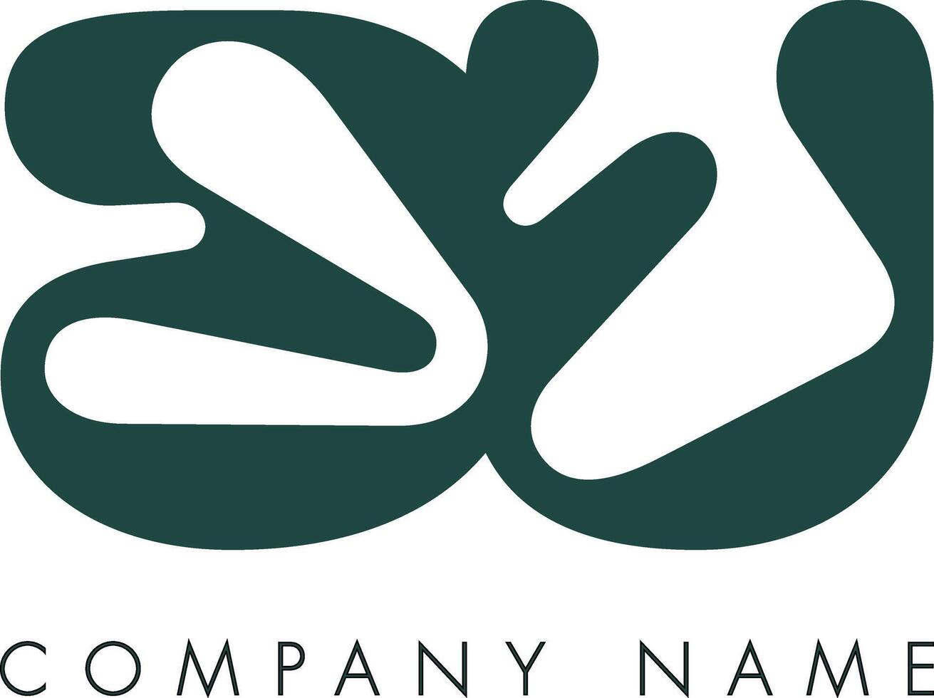 Creative Abstract Initial Letter BU Logo Design vector