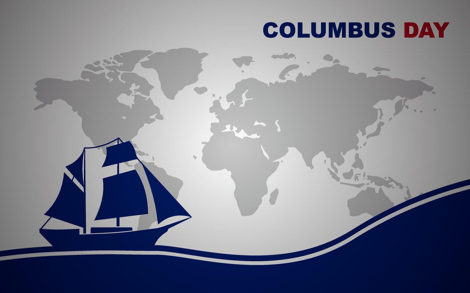 American Columbus day background and simple silhouette ship vector