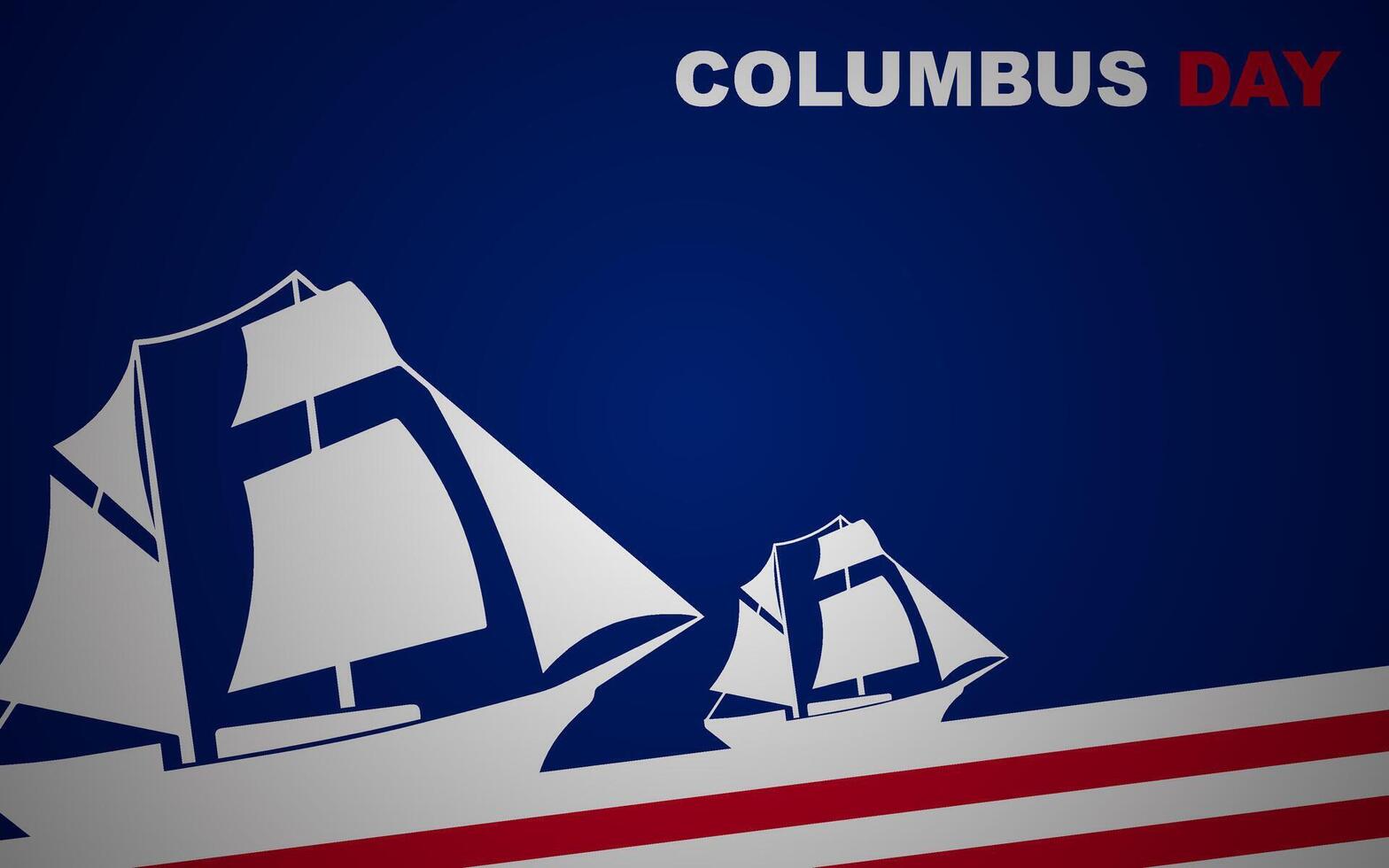 Columbus Day Background with Silhouette of Ship vector