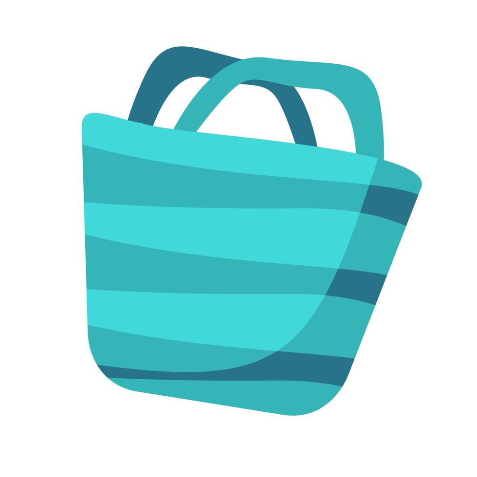 Striped bag illustration with handles perfect for summer outings, beach trips, picnics vector