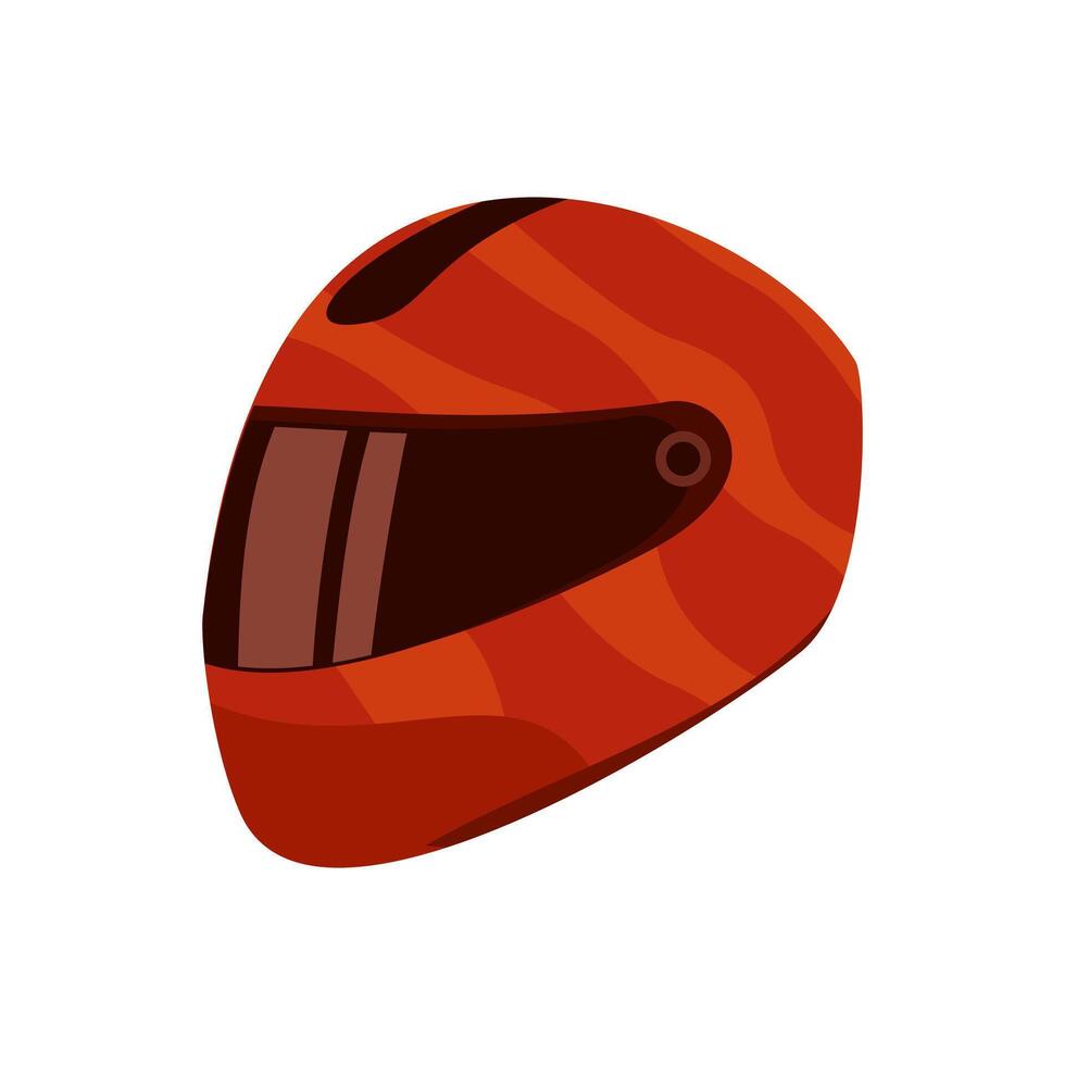 Helmet illustration with dark visor and stripes perfect for safety gear, construction, sports, cycling, and motorcycling designs vector