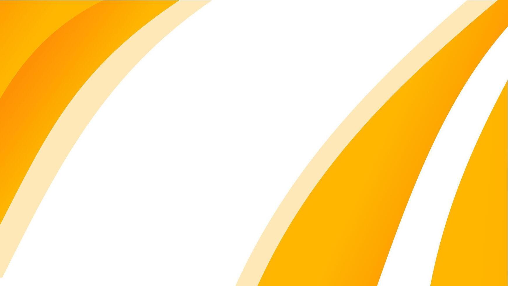 Two curved lines in vibrant yellow and orange on a clean white background ideal for modern designs or abstract concepts vector