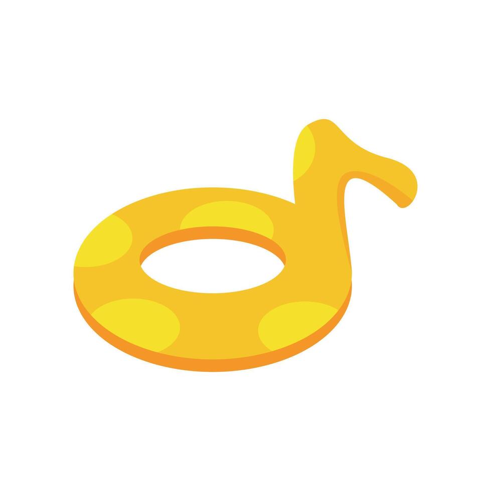 Inflatable ring illustration with yellow spots ideal for summer themed designs, pool party invitations, beach products, and vacation advertisements vector