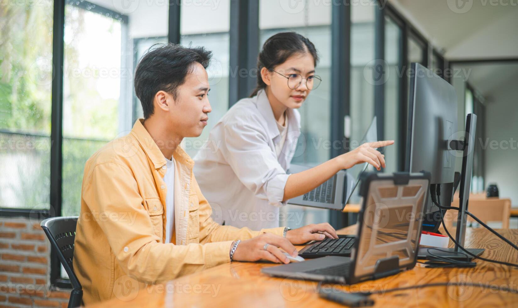 team programmer focuses on software development, site design, and the advancement of coding and programming technology.concepts for technological development photo