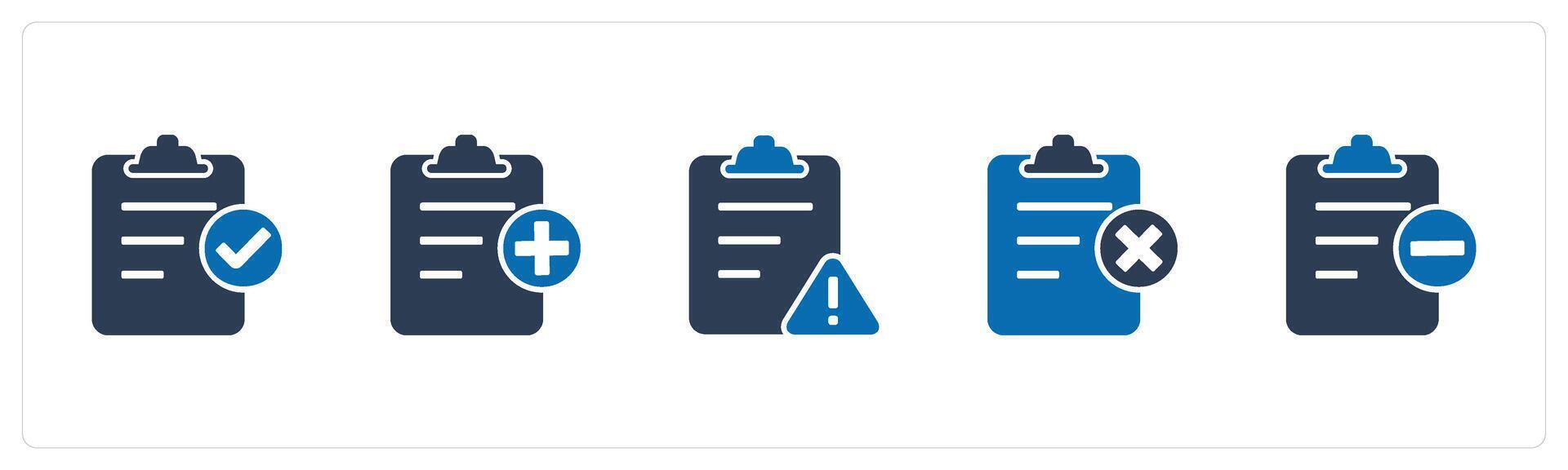 A set of 5 Document icons as approve page, create page, page maintenance vector