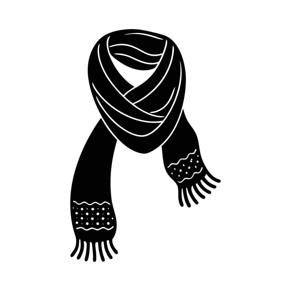 Scarf black icon isolated on white background vector