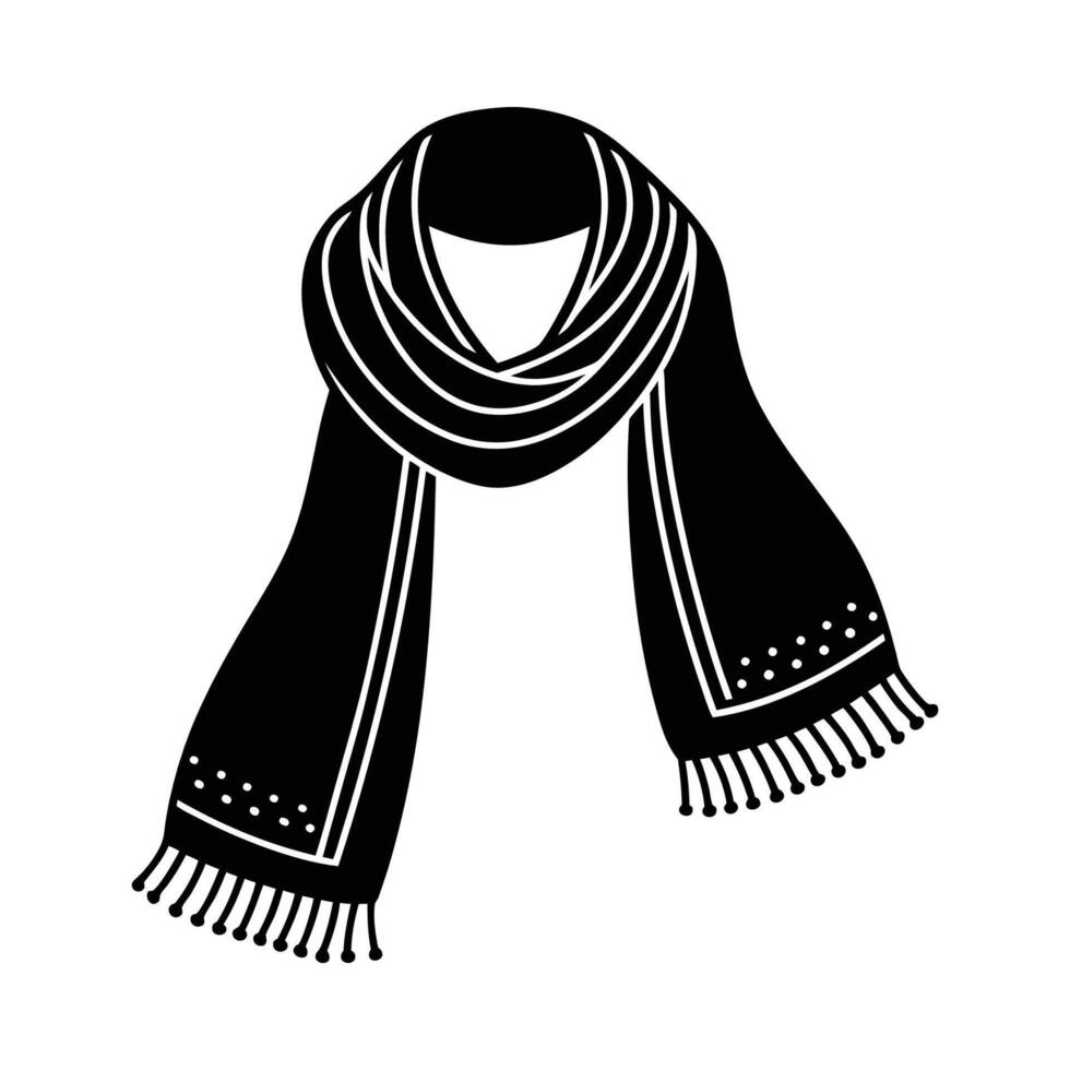Scarf black illustration vector