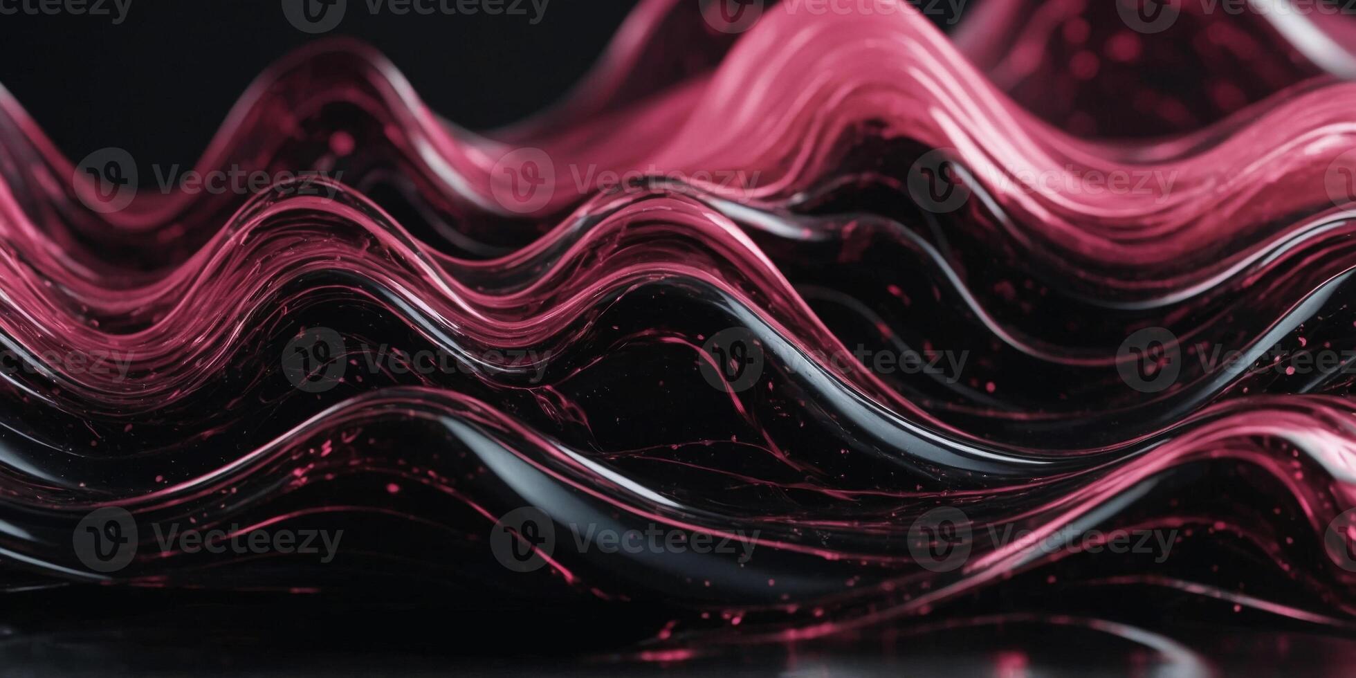 abstract wave background with luxury pink elements Abstract shiny color pink wave design element black background Pink, black corporate waves abstract background. photo