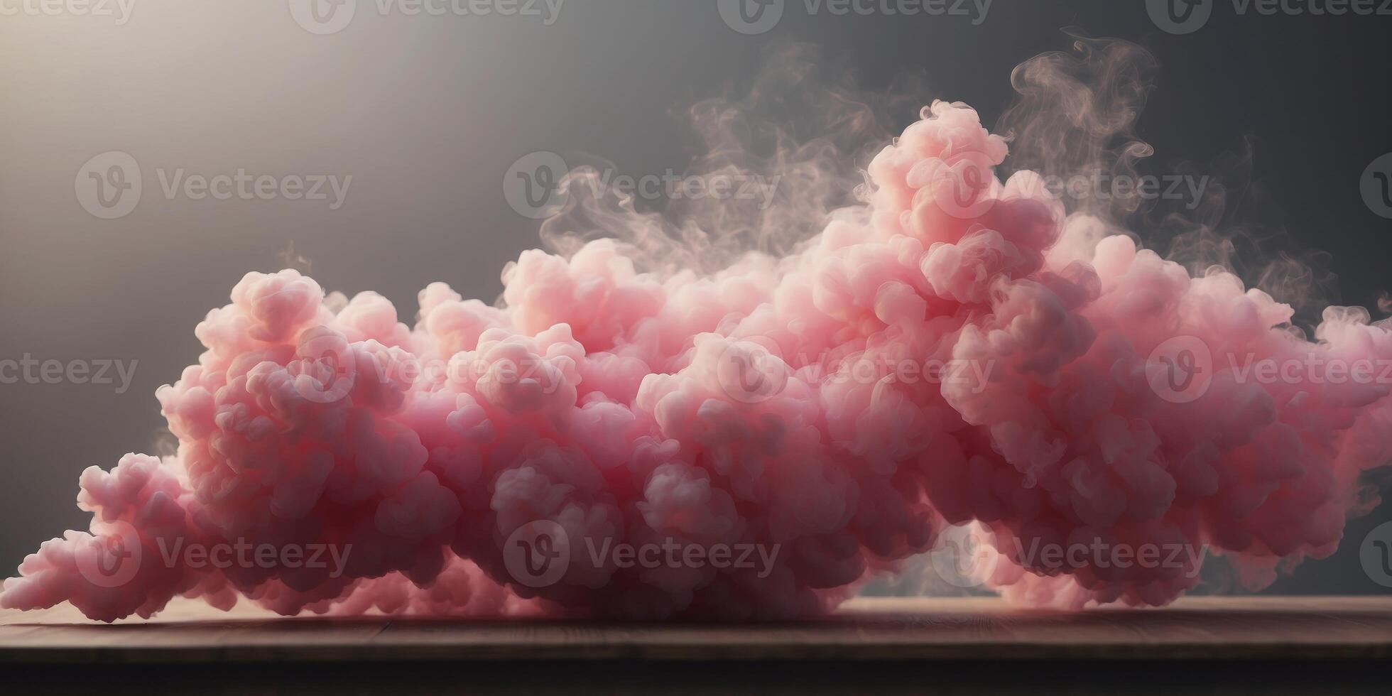 Explosive pink smoke cloud art composition. photo