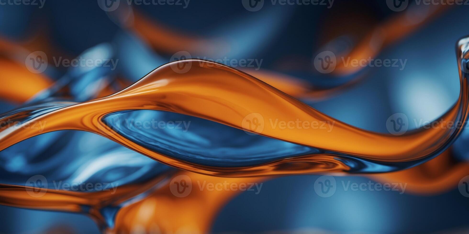 Abstract blue and orange fluid shapes background. photo