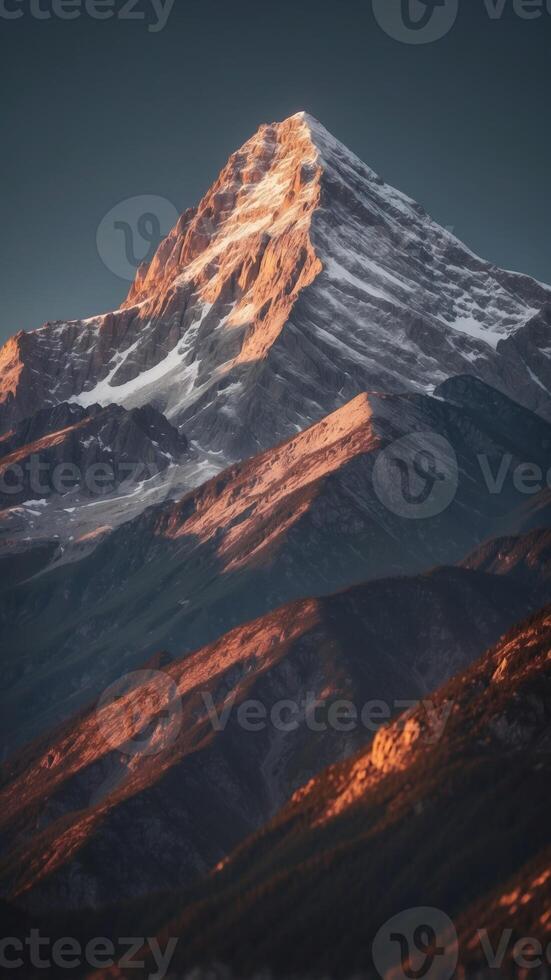 A mountain peak that constantly changes shape, as if sculpted by unseen hands. photo