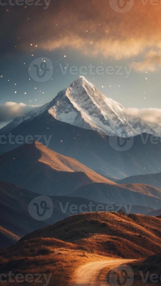 A mountain where the wind carries the voices of forgotten civilizations. photo