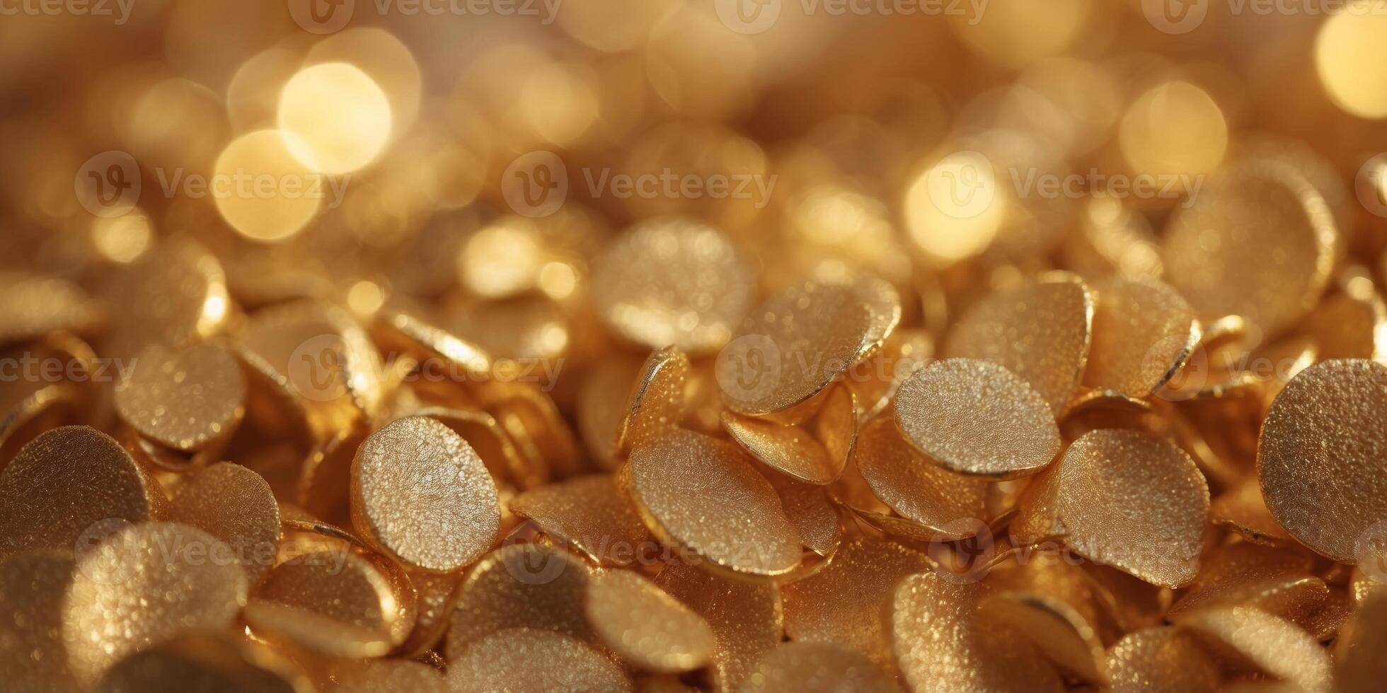 shiny gold glittering background with soft selective focus. photo
