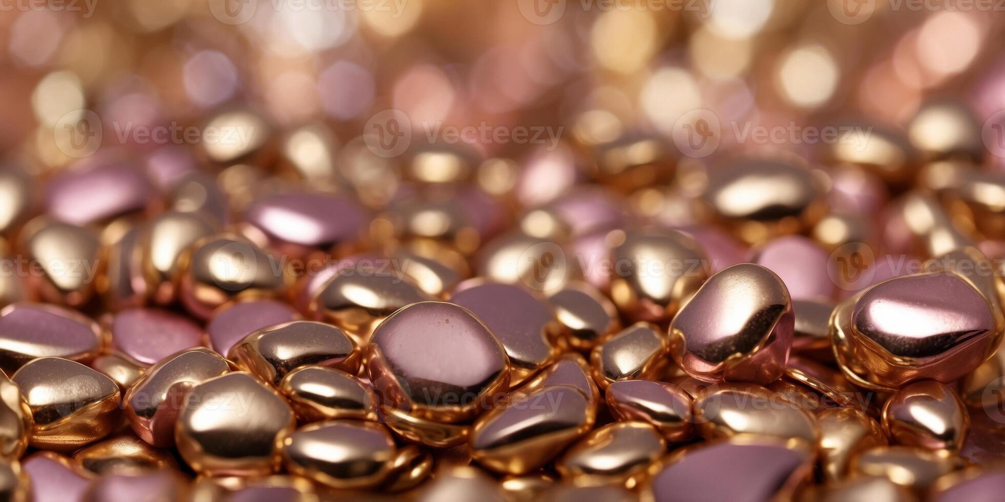 A smooth, shiny gold and pink metallic gradient background. photo