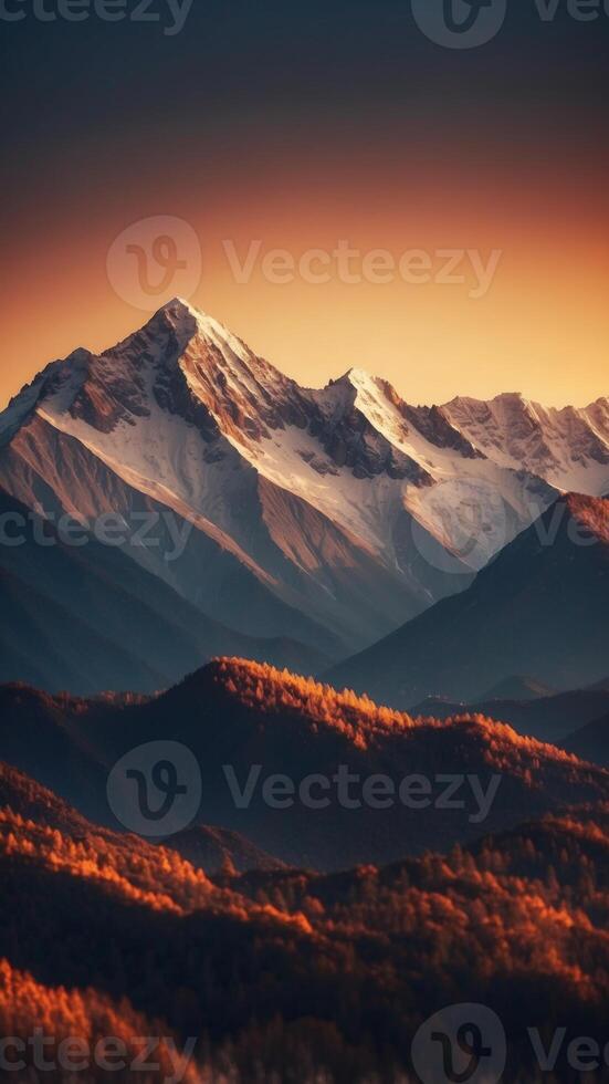 A mountain range made of pure energy, constantly shifting and reshaping itself. photo