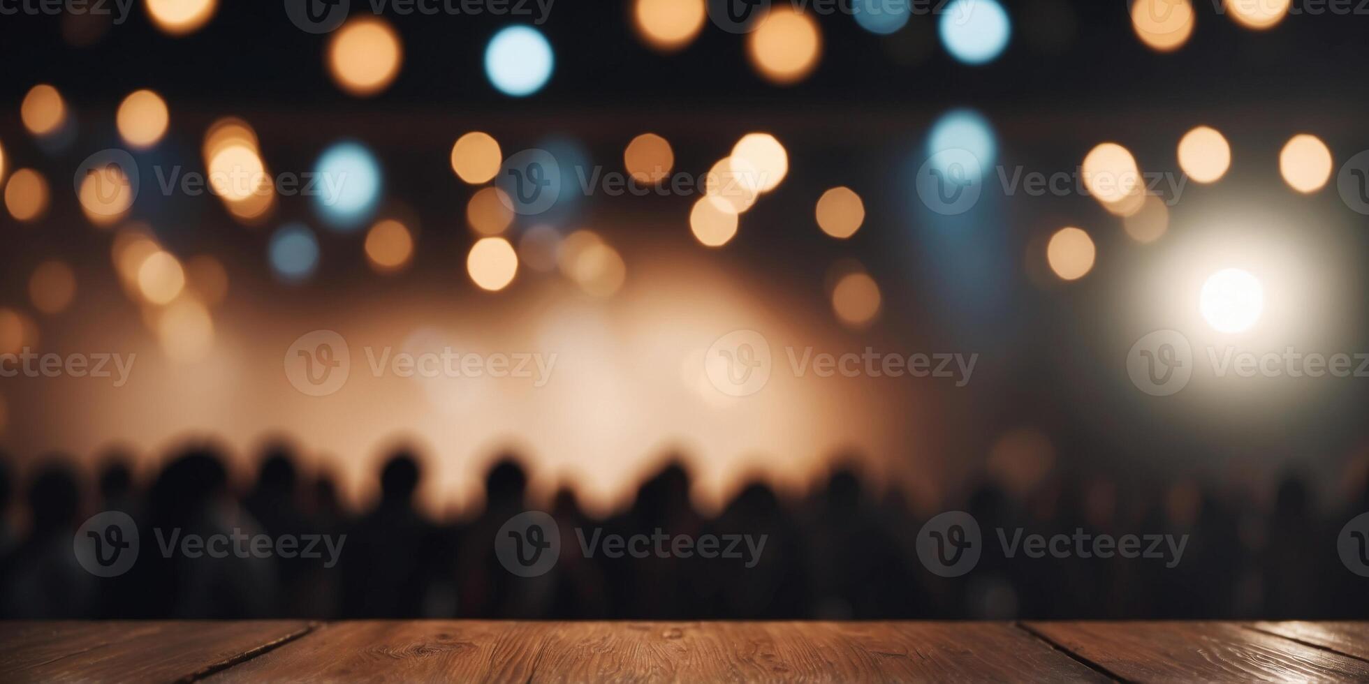 Close up of light beam at the empty stage with copy space. photo