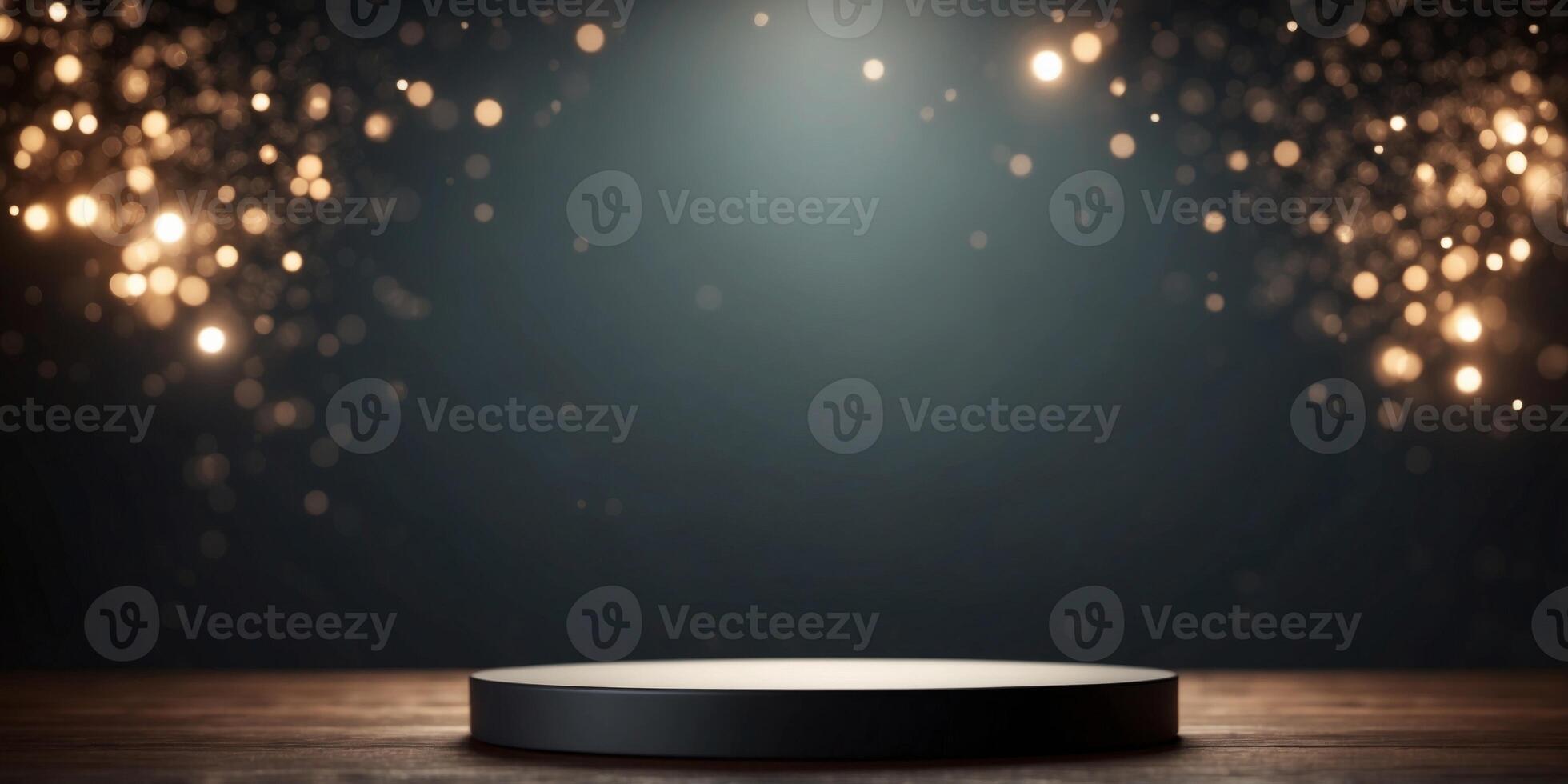 Dark moody podium stage for products or cosmetics. photo