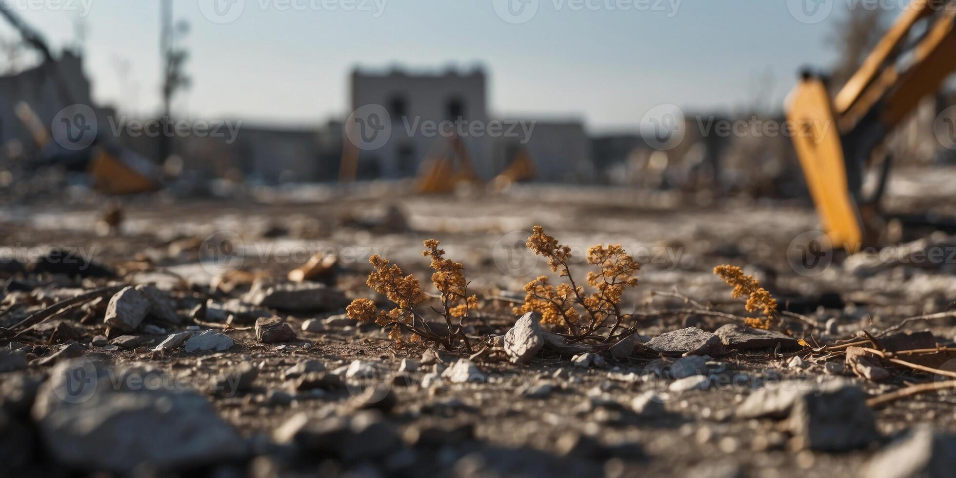 Desolation in the Aftermath of Destruction. photo