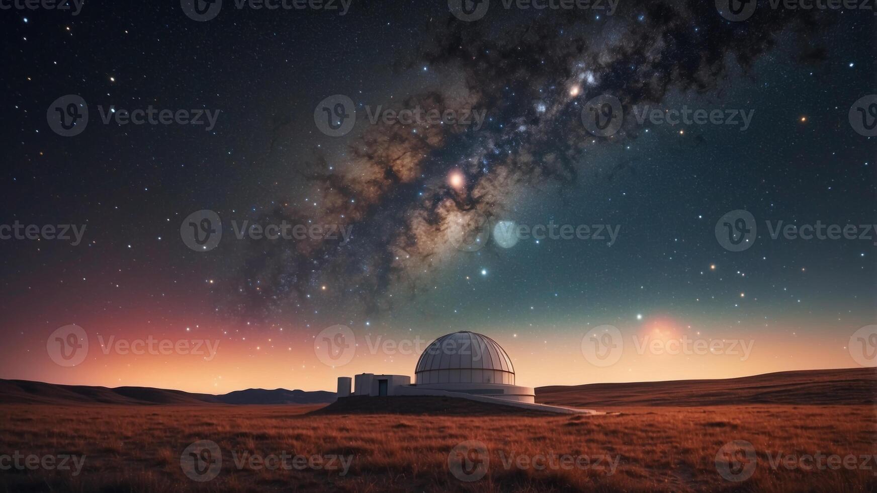 Astronomical Observatory Tracking the Passage of Time Through the Stars Amidst the Cosmic Landscape. photo