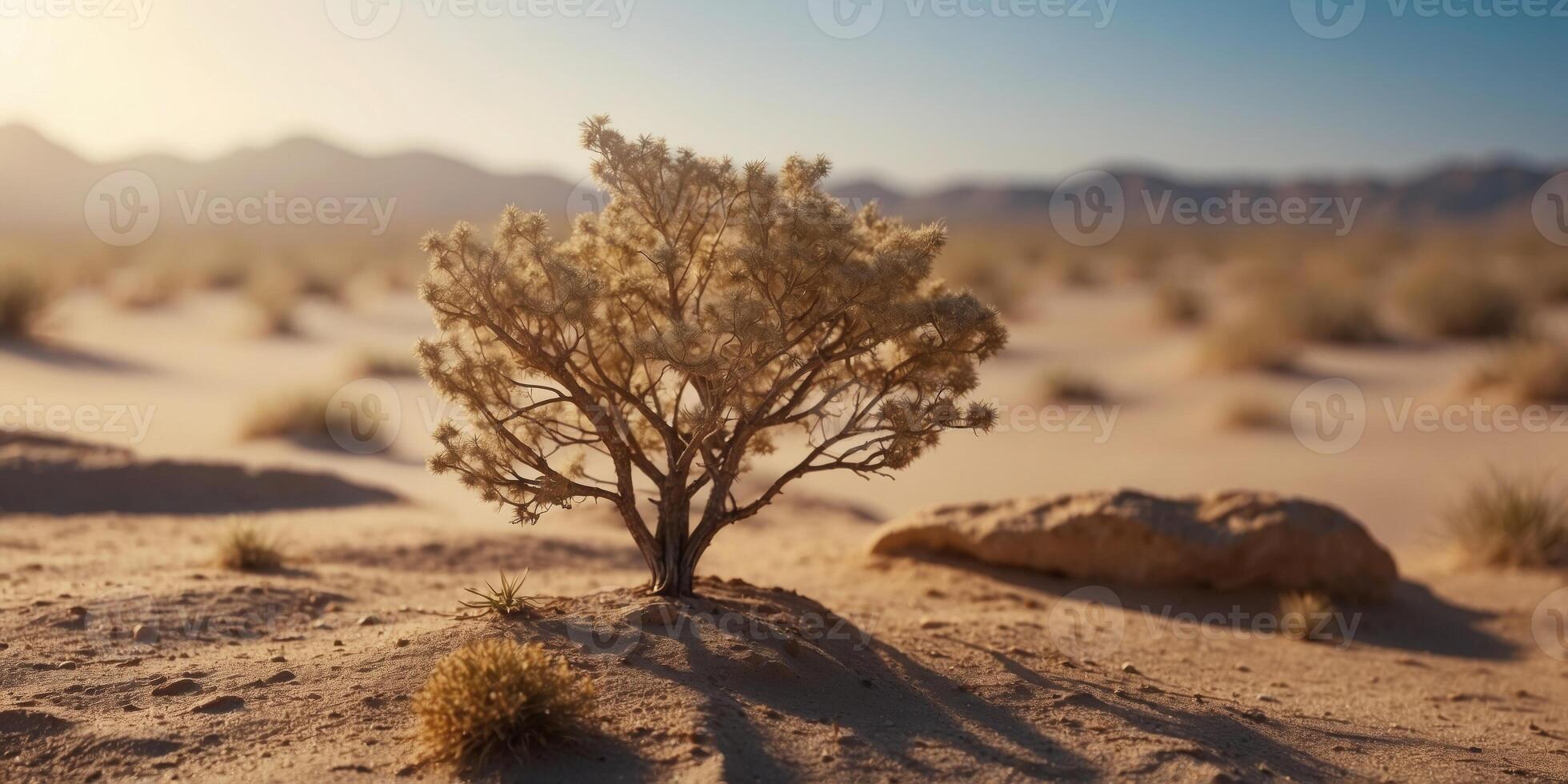 Arid Desert Landscape in the Midst of Global Warming Crisis. photo