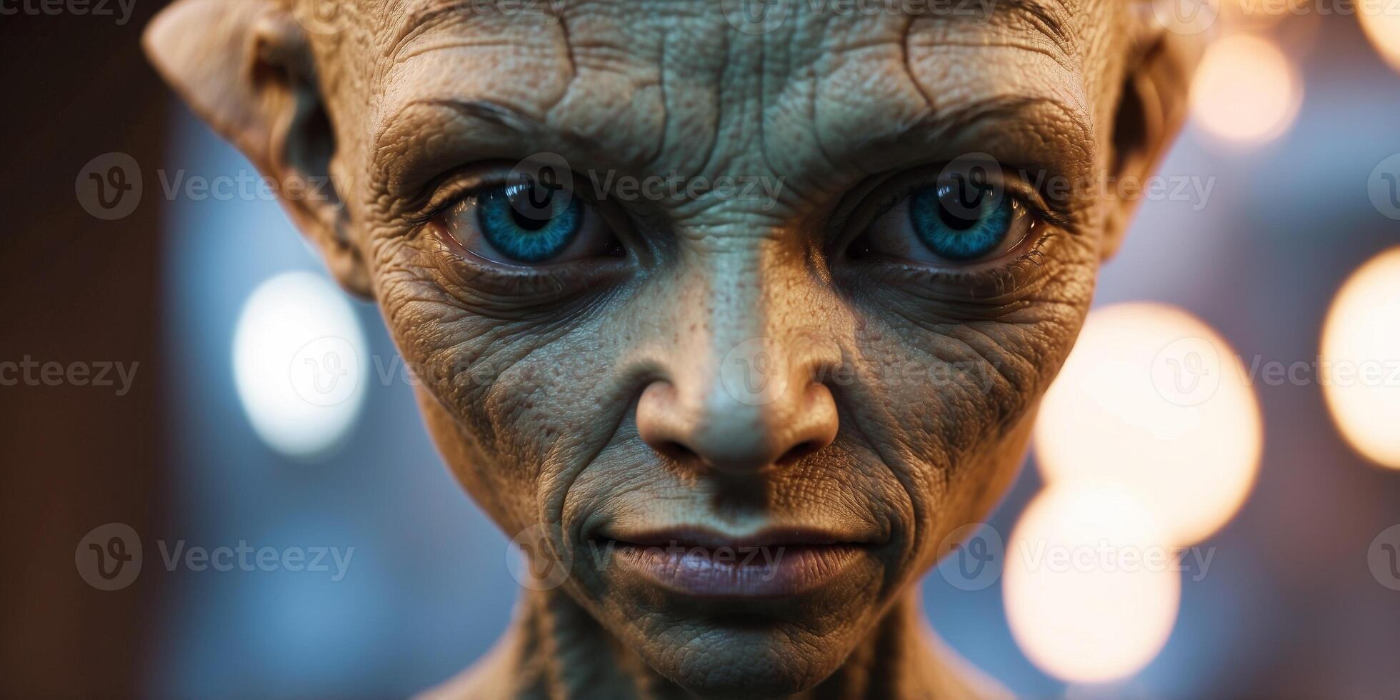 close up of a common extraterrestrial face. photo