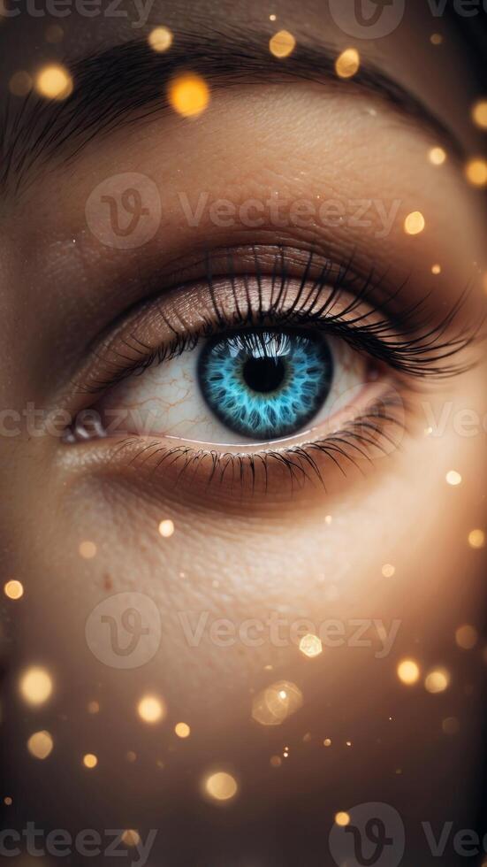 Captivating Eye Amidst Musical Notes Symbolizing Harmony and Creativity. photo