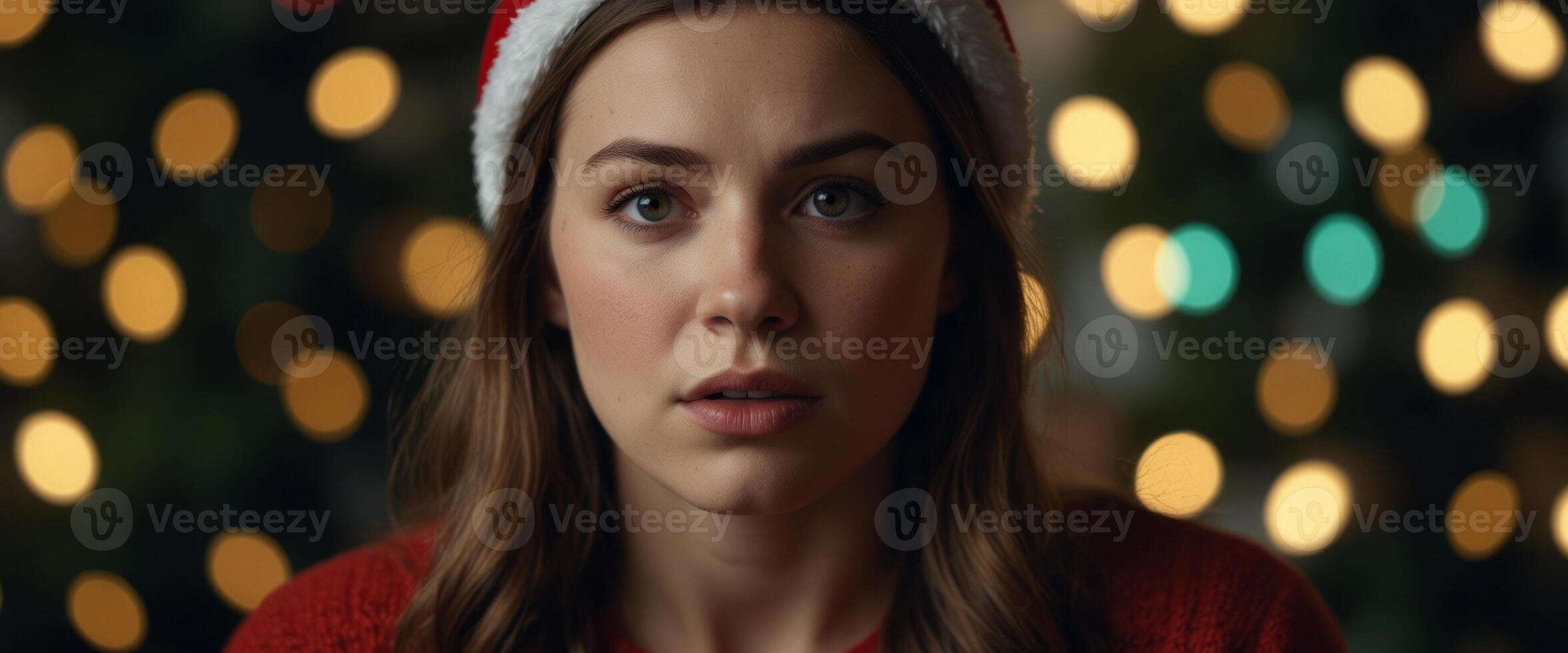 Woman in stress about Christmas holidays. photo