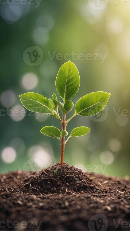 Growth and Success Concept with Green Shoots. photo