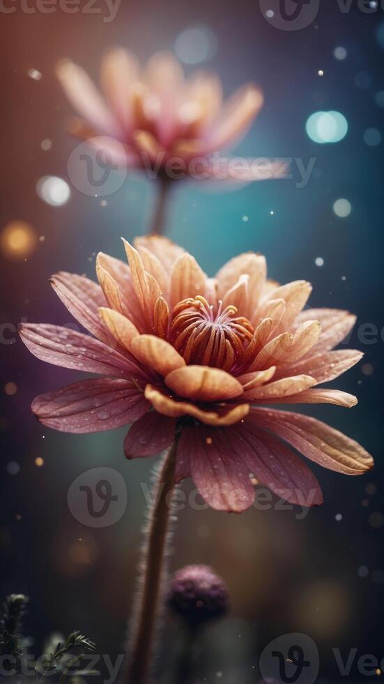 A galaxy shaped like a flower, blooming in the depths of space. photo