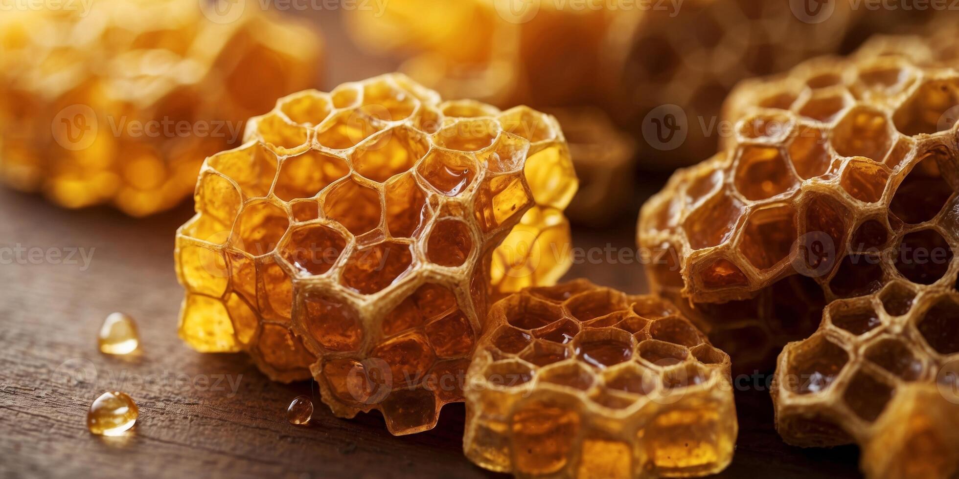 Raw Organic Honeycomb Freshly Harvested Natural Sweetener. photo