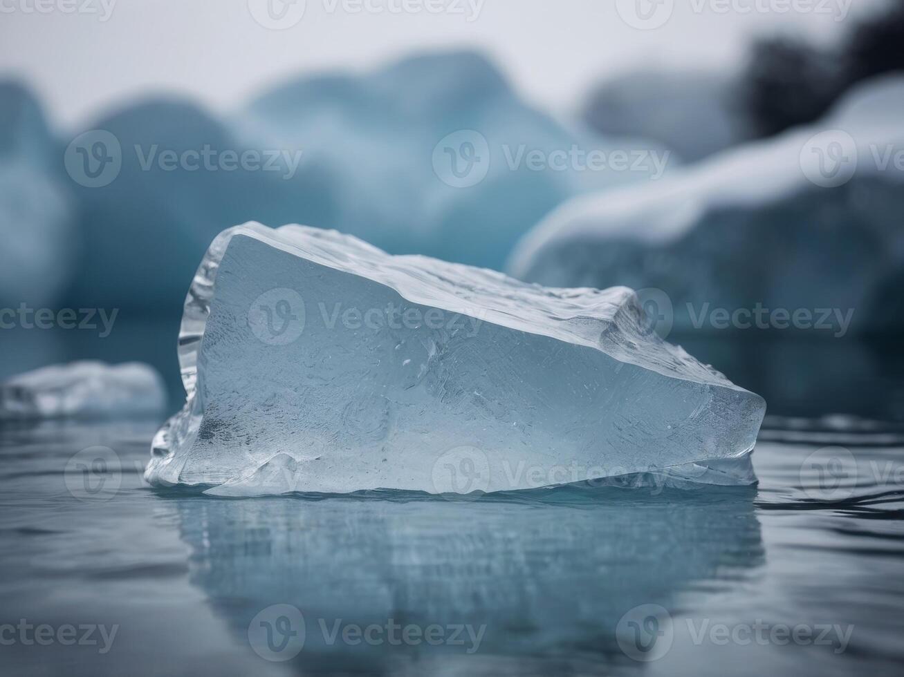 frozen iceberg above and below the water. photo