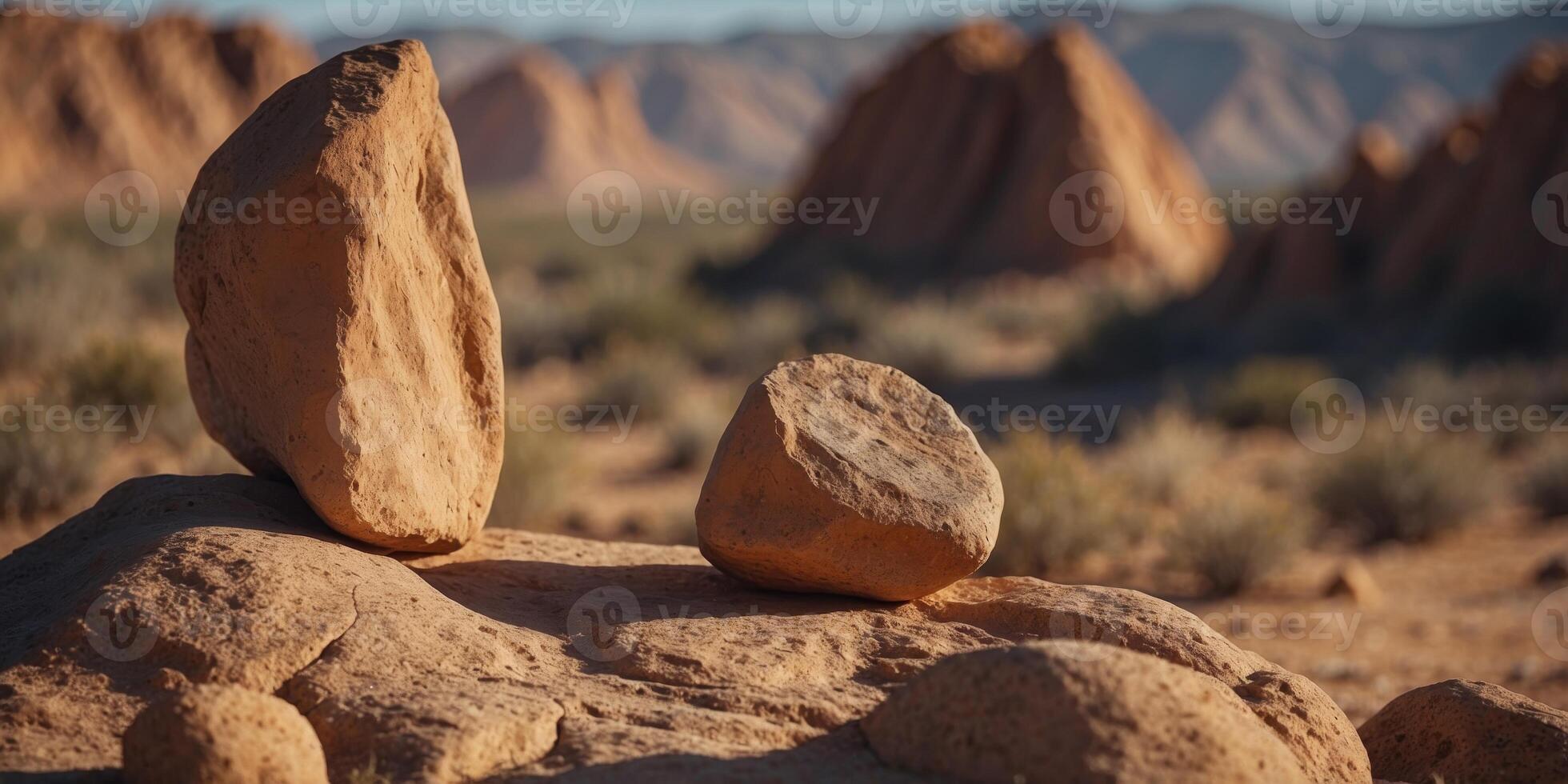 Magnificent rock formation in the middle of the desert. photo
