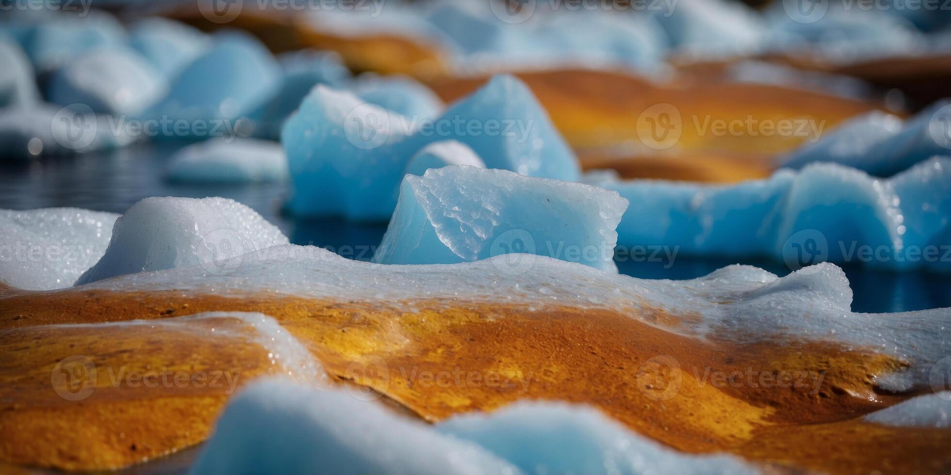 Dramatic Aerial View of Melting Glacier Illustrating the Impact of Climate Change. photo