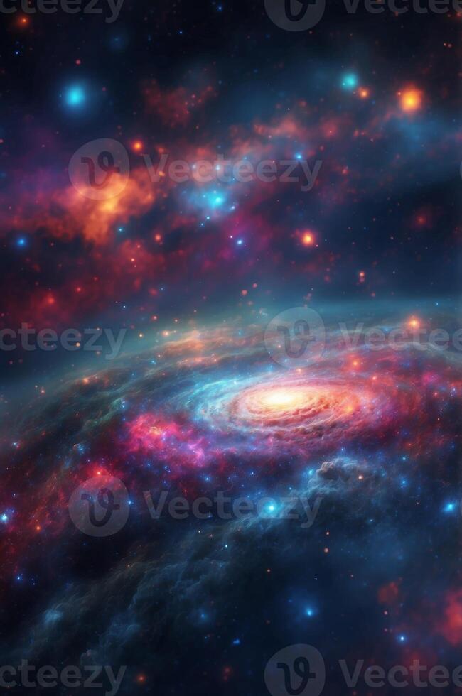 Cosmic Nebulae with Bright Stars and Galactic Dust. photo