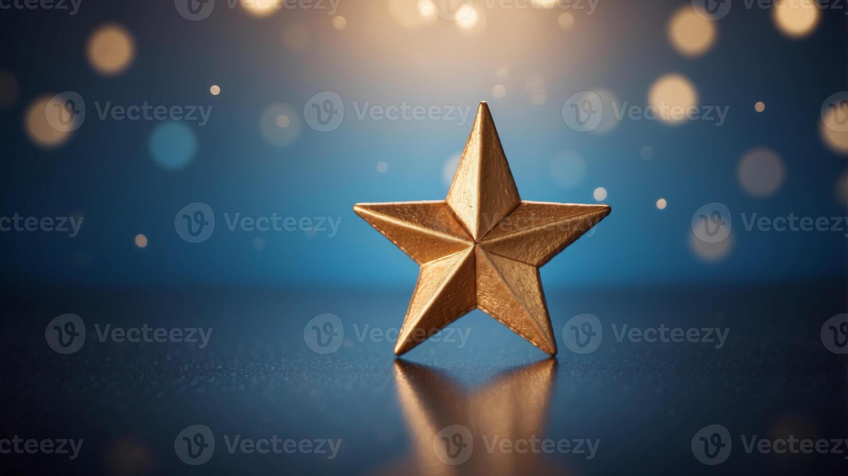 A blue background with a star in the center. photo