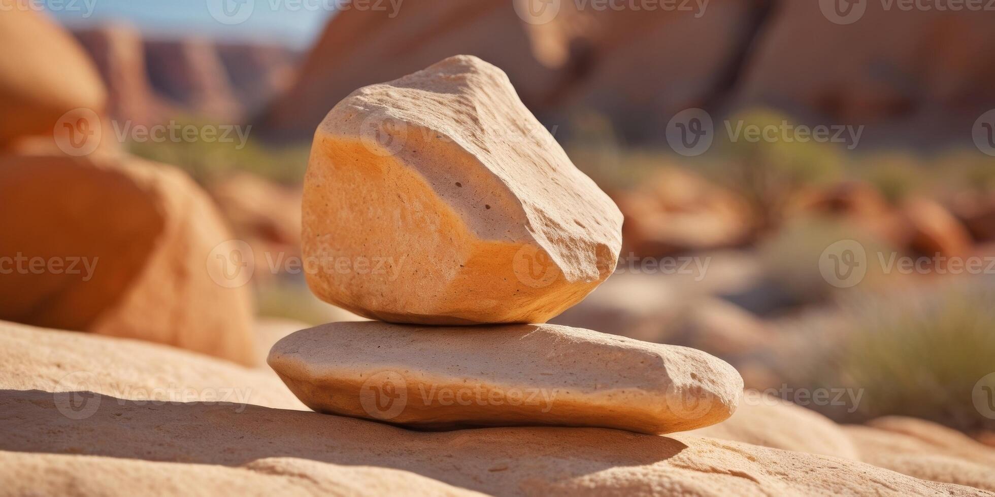 Sandstone desert rock formation with copy space image. photo